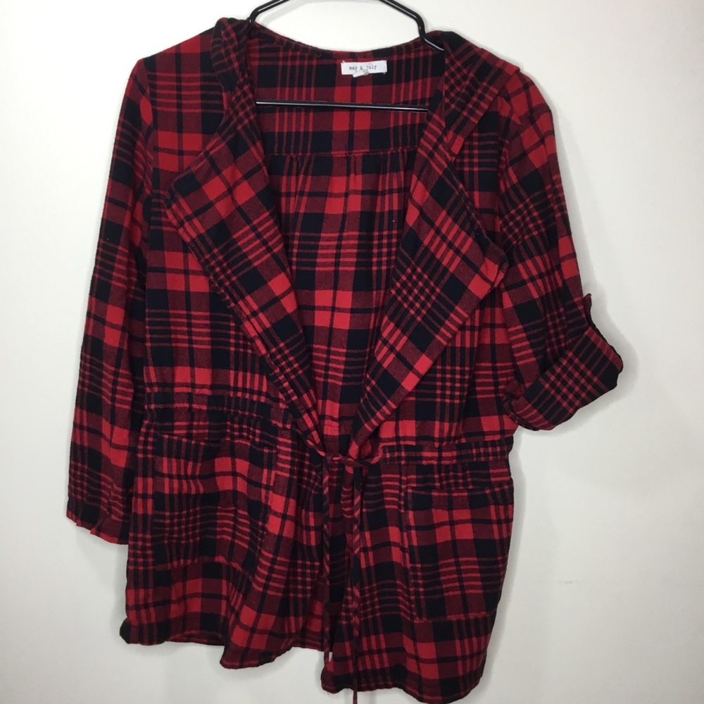 May & July Coverup Jacket Hooded M Drawstring